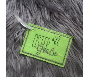 Stickdatei - Postkarte ITH Ostern "Ostergrüße" Hase